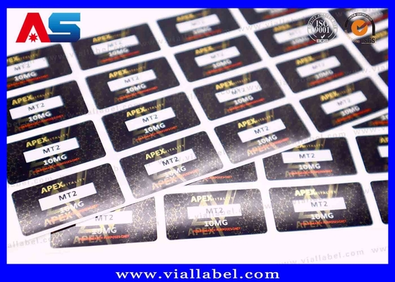 Étiquettes de petite bouteille de film de perle blanche pour autocollants d'huiles injectables, impression d'autocollants de flacon HCG Logo personnalisé