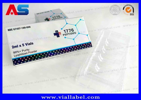 BPC Holographic Laser Petite boîte, boîte pharmaceutique pour 2 bouteilles 3 ml Impression