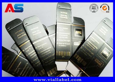 Stockage en carton imprimé 10 ml Fiole Boîtes avec couvercles Gels de musculation Foil d' or Emballage Foil d' or / effet hologramme
