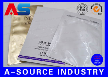 Emballage de pilules Sac en papier d'aluminium à fermeture à glissière Sac en papier d'aluminium stratifié brillant Taille personnalisée