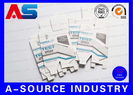 Boîte de stockage du flacon de 10 ml Carton papier finition mat bleu avec tache UV en braille Boîte de carton blanc