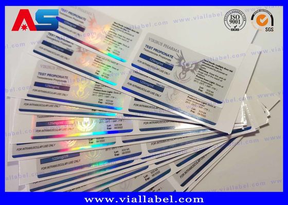 Étiquette holographique pour flacon de 10 ml Peptide injectable Étiquette de flacon d'ordonnance Impression 4C pleine couleur 60 x 25 mm