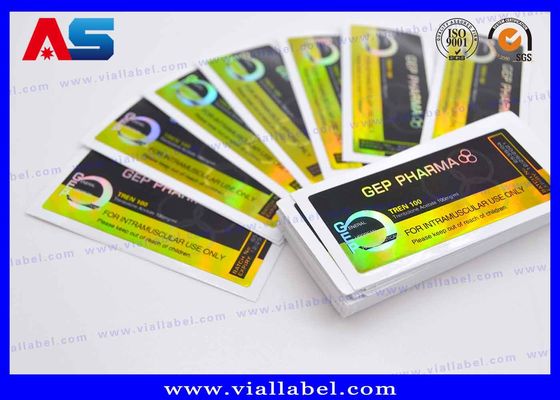 Pour le flacon Boldenène Undecylenate 10 ml Autocollants holographiques personnalisés Adhésif fort Étiquettes de flacon 10 ml avec effet laser hologramme Taille personnalisée