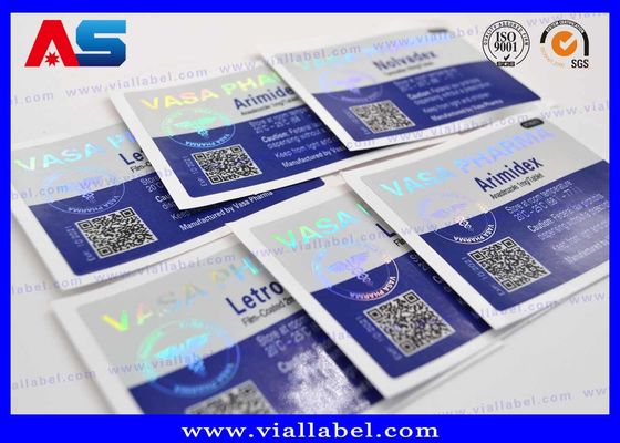 Hologramme pharmaceutique HCG Vial en verre injectable Étiquettes pour les étiquettes d'autocollants d'emballage peptidique