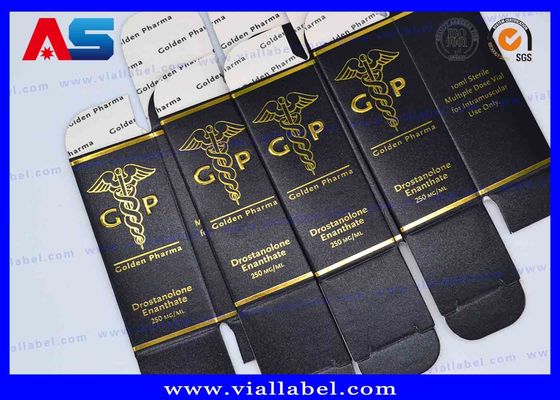 MK Pharmaceutical 10 ml Boîtes de bouteilles avec feuille d' or en relief Boîtes de logo pour petits flacons