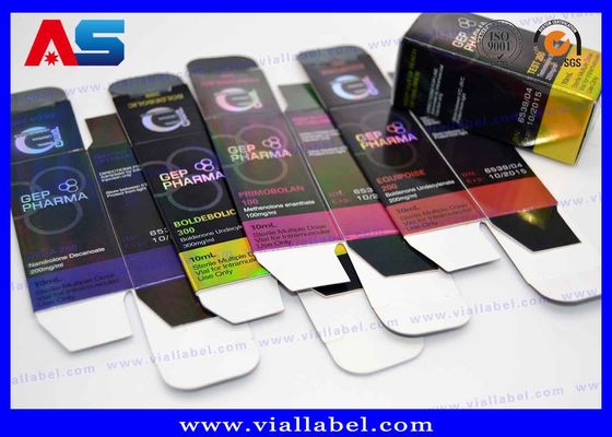 Labels et boîtes brillants de bouteille de peptide de propionate de finition
