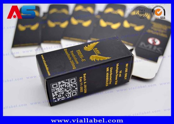 MK Pharmaceutical 10 ml Boîtes de bouteilles avec feuille d' or en relief Boîtes de logo pour petits flacons