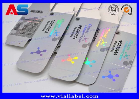 Laser holographique 15 ml Vials goutte à goutte en verre Boîtes et étiquettes petites boîtes d'emballage pour les flacons de musculation