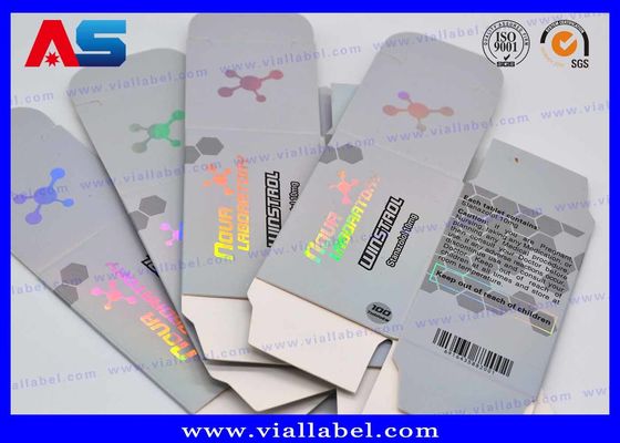 Laser holographique 15 ml Vials goutte à goutte en verre Boîtes et étiquettes petites boîtes d'emballage pour les flacons de musculation