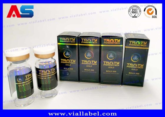 Boîtes et étiquettes de petites bouteilles de laboratoire de couleur Panton avec hologramme laser pour l'emballage de musculation