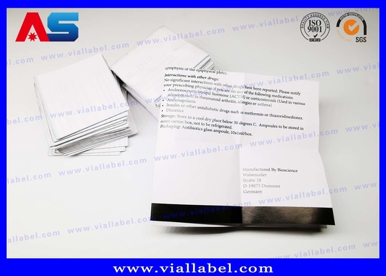 Impression de brochures de peptide en papier, emballage Insérer la description du papier Taille A4