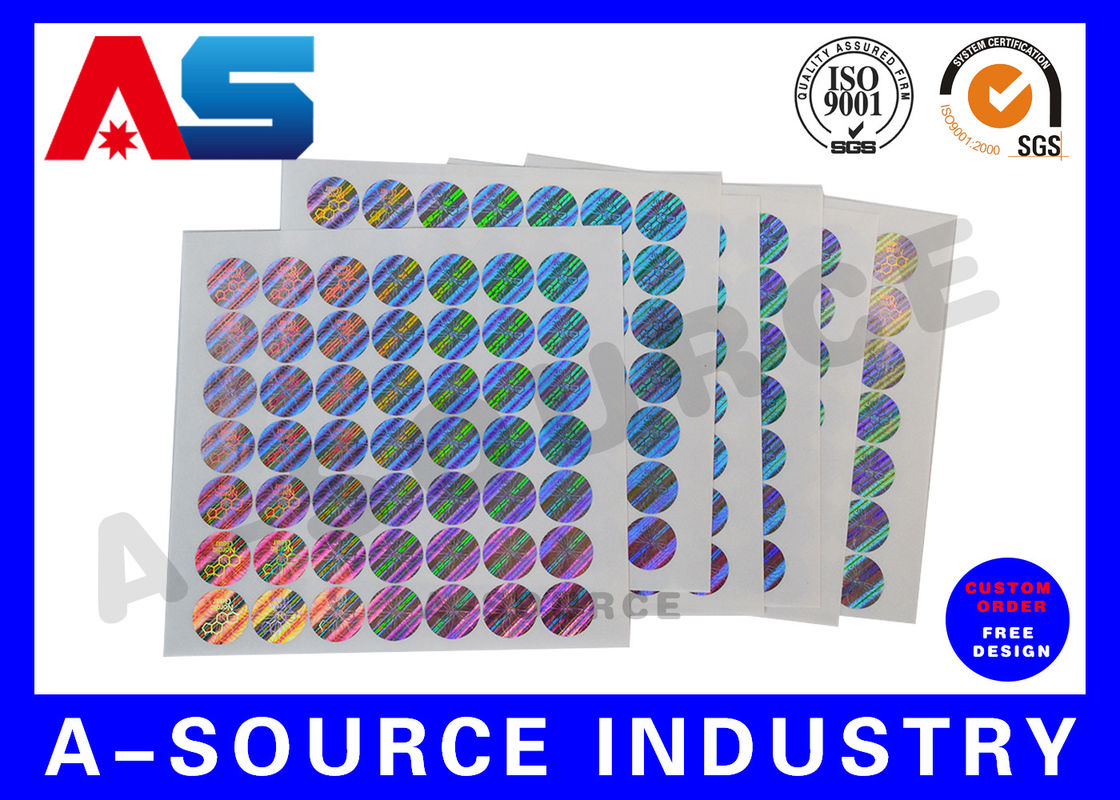 Couleur arc-en-ciel autocollants en vinyle personnalisés autocollants holographiques personnalisés autocollants de sécurité holographiques