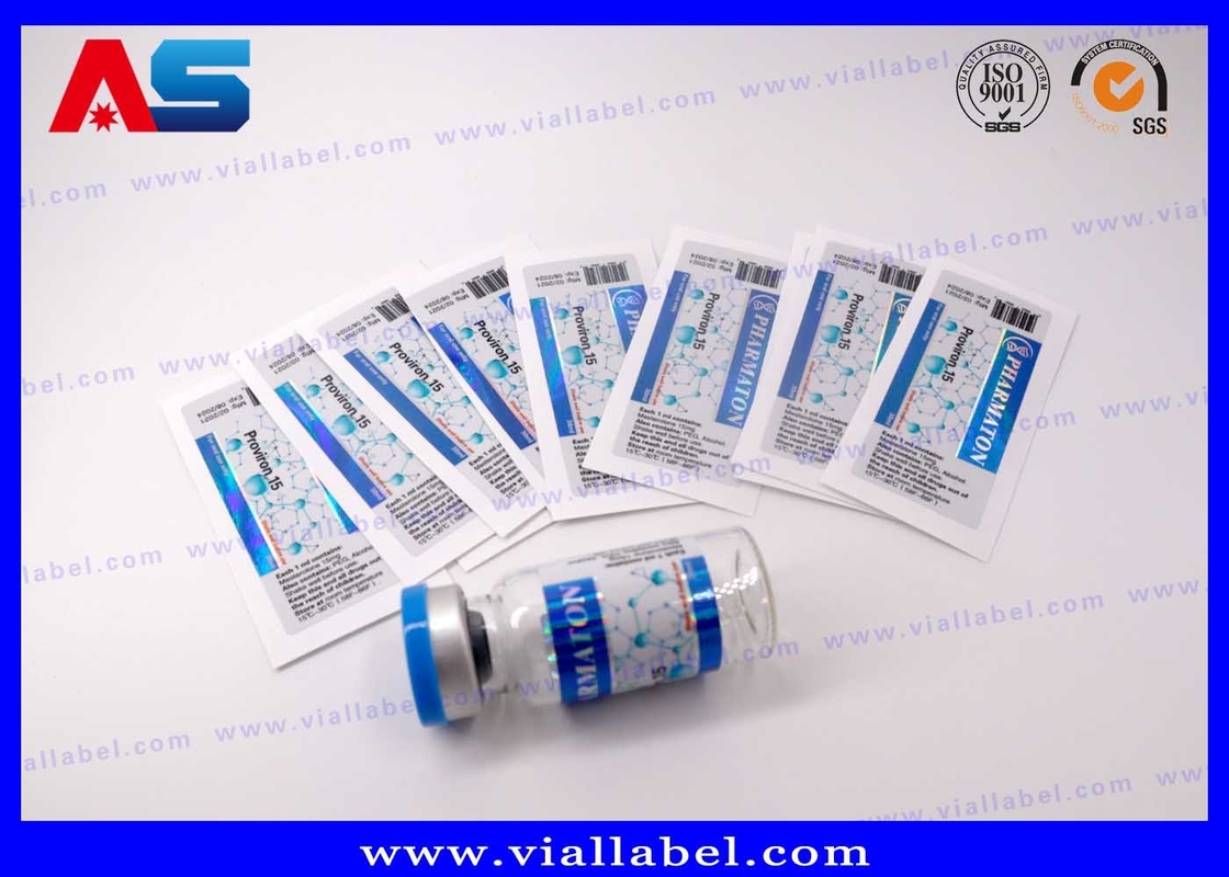 Impression d'étiquettes de peptide de bouteilles en verre, labels olographes de la bouteille 10ml