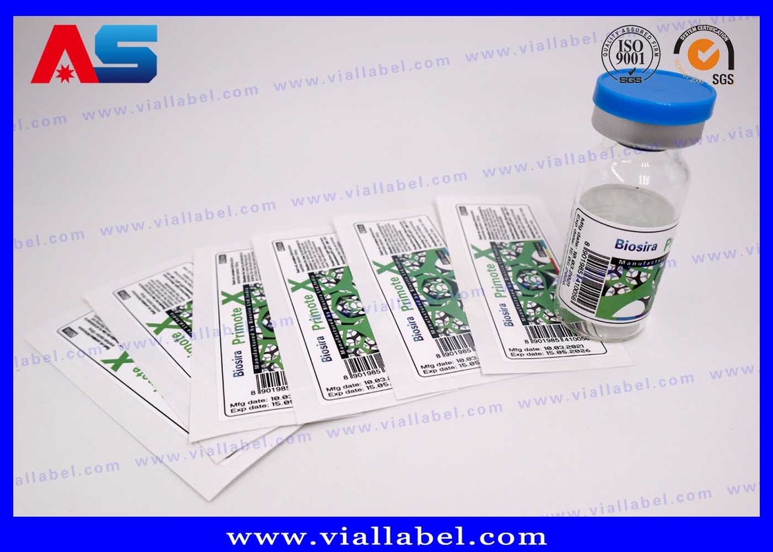 Étiquette du flacon à 10 ml en film de perle blanche CMYK Pour bouteilles injectables étiquettes personnalisées de bouteille de 10 ml