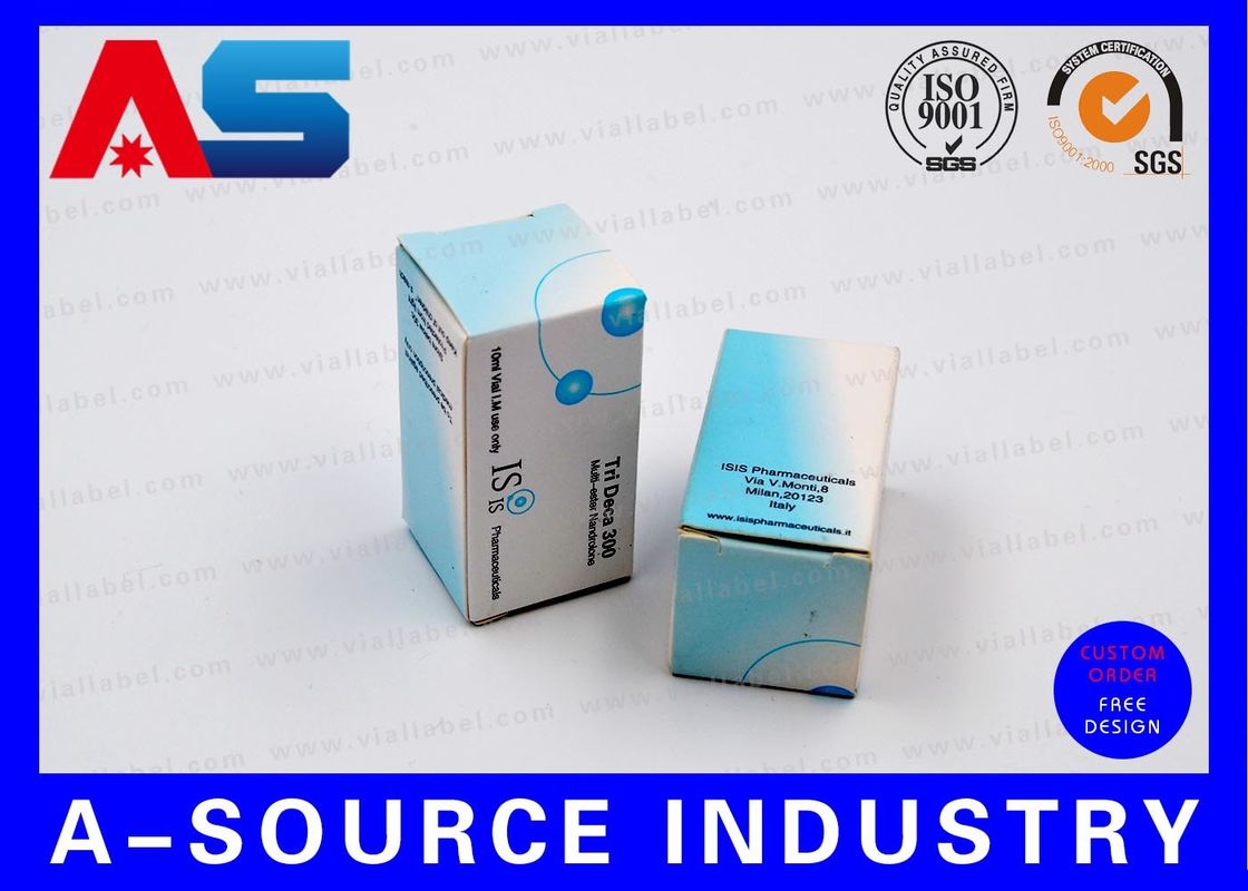 Boîte de stockage du flacon de peptide d' Acheter Mat Finition Anti-faux Impression bleu blanc pour emballage de musculation