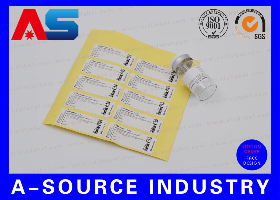 Papyrus adhésif anti-contrefaçon 2 ml Adhésifs pour Soma-tropine Origine de l' ADN Vials d' injection d' eau stérile