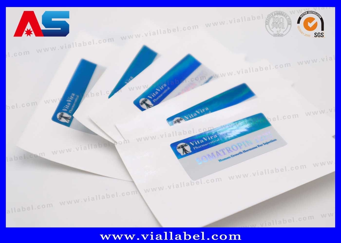 Étiquette adhésive pour flacons de 2 ml de Hcg de petite taille couleur bleue métallique