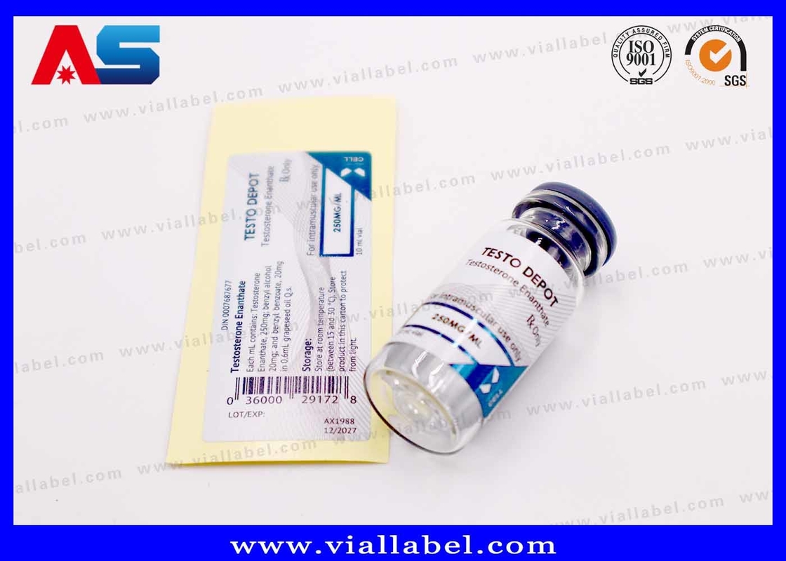 Étiquettes de 10 ml pour les flacons stériles, autocollants personnalisés imprimés en couleurs métalliques.