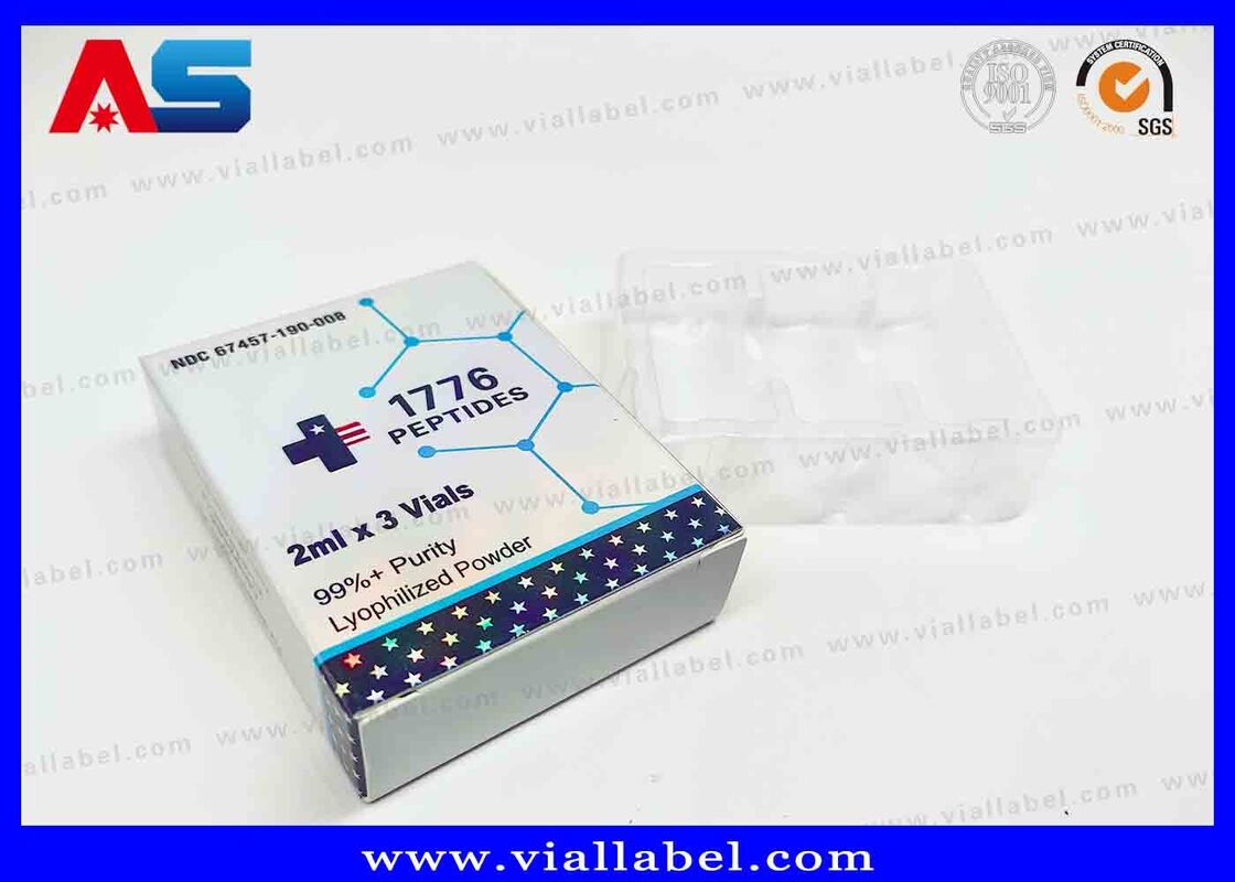 BPC Holographic Laser Petite boîte, boîte pharmaceutique pour 2 bouteilles 3 ml Impression