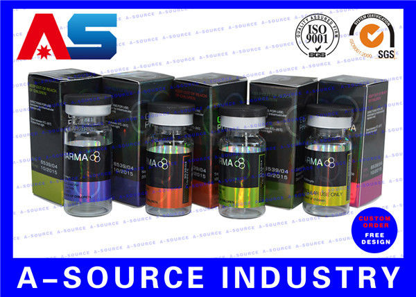 Conservation des médicaments 10 ml Vial Boîtes de musculation Carton Hologramme Impression au laser Avec étiquette adhésive Enanthate boîtes de papier