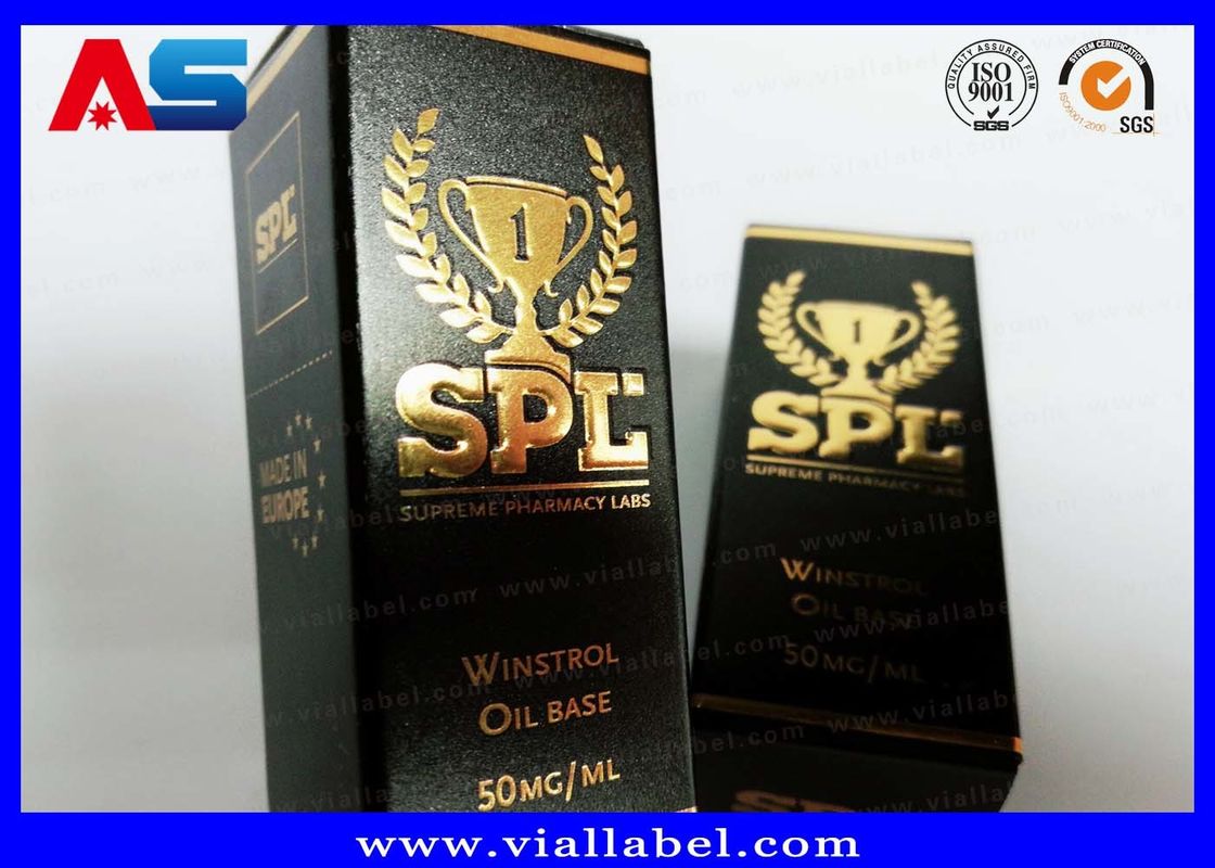 Stockage en carton imprimé 10 ml Fiole Boîtes avec couvercles Gels de musculation Foil d' or Emballage Foil d' or / effet hologramme