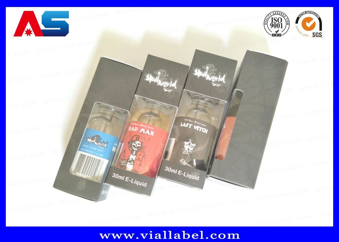 Boîte de 30 ml Imprimer e liq-uid Custom Boîtes d'emballage de petite taille Avec fenêtre transparente Avec conception libre Finition noire matte