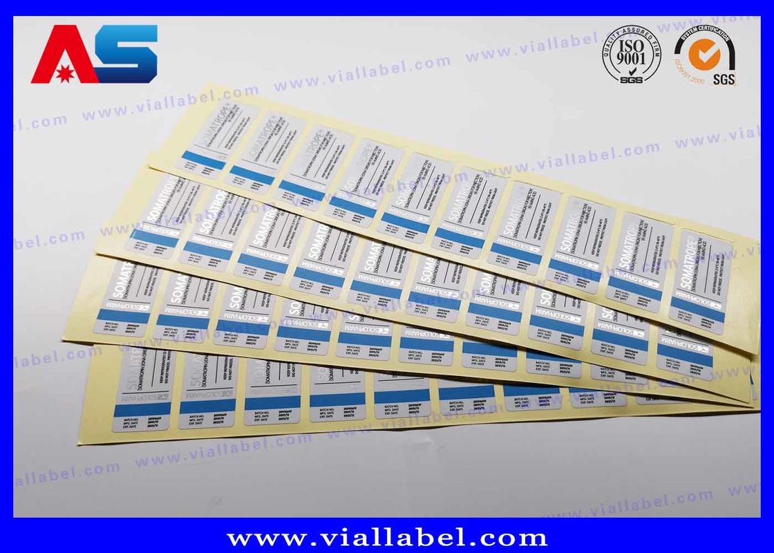 Étiquettes personnalisées pour flacons en verre Laminaison brillante pour médicaments Package HCG boîtes d'étiquette de flacon