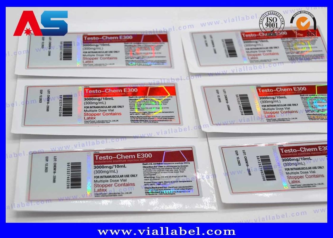 Labels et boîtes brillants de bouteille de peptide de propionate de finition