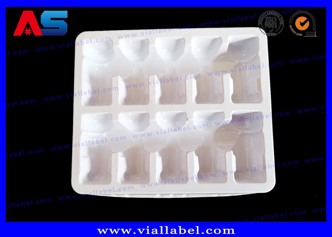Tablettes à ampoules en PVC blanc 60C de 10 vials de 2 ml