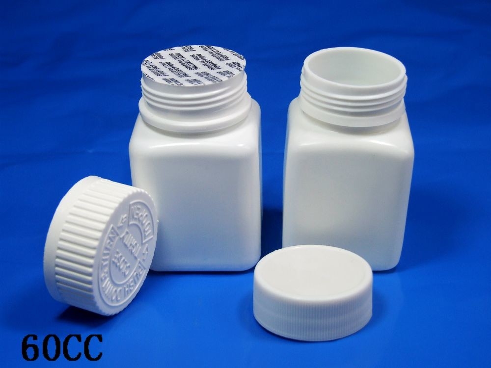 Bouteilles de pilules en plastique médical en PEHD avec couvercles et protections à l'épreuve des enfants