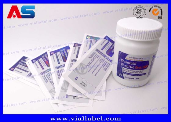 PP PET Plastique adhésif Bouteille de pilule Autocollant sur mesure Impression sur mesure étiquettes de bouteille