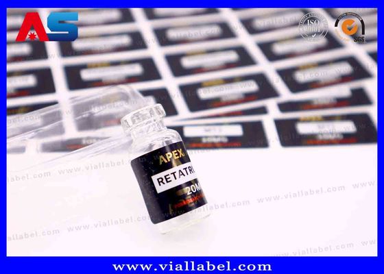 Étiquettes de petite bouteille de film de perle blanche pour autocollants d'huiles injectables, impression d'autocollants de flacon HCG Logo personnalisé