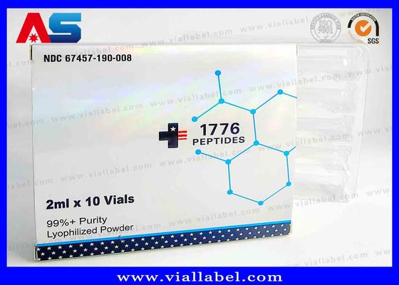 Impression personnalisée de boîtes de peptides, 2 ml × 10 flacons Étiquette de boîtes et plateaux en plastique